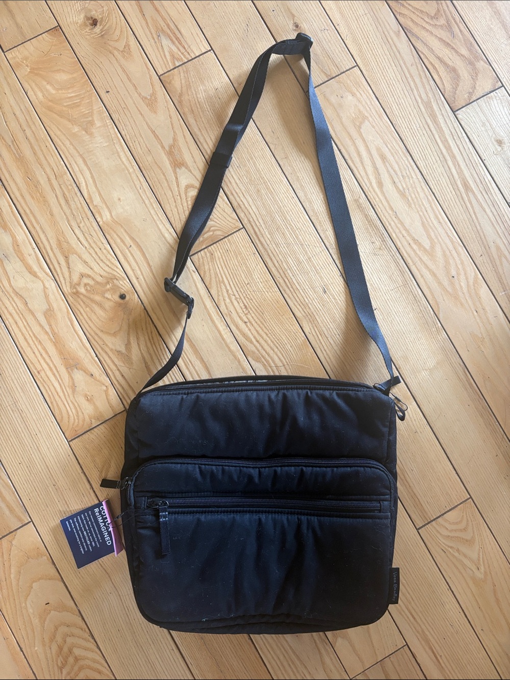 Vera Bradley Black Recycled Cotton Utility Crossbody